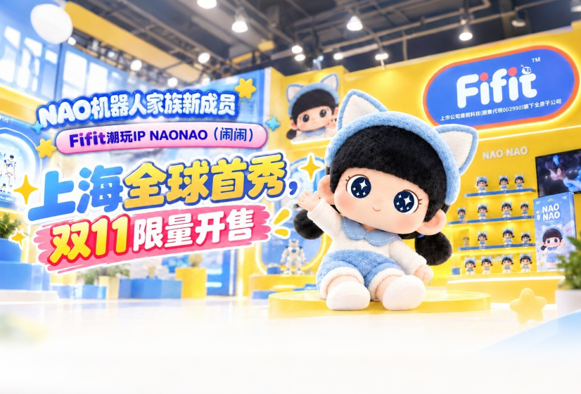 NAO机器人家族新成员──Fifit潮玩IP NAONAO（闹闹）上海全球首秀，双11限量开售
